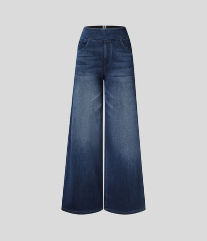ColaFlex™ Jeans casual con vita alta, tasche multiple e gamba larga