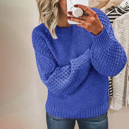 Maglione casual in maglia a tinta unita