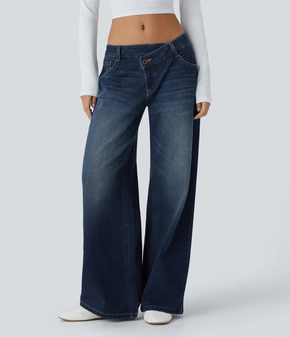 ColaFlex™ Low X - Jean a vita bassa con chiusura a bottone e zip, tasche multiple a gamba larga