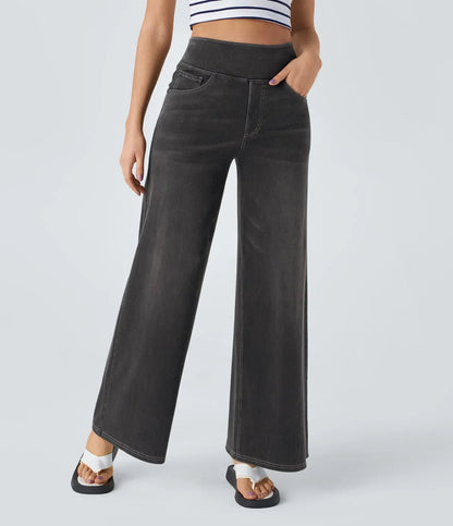 ColaFlex™ Jeans casual con vita alta, tasche multiple e gamba larga