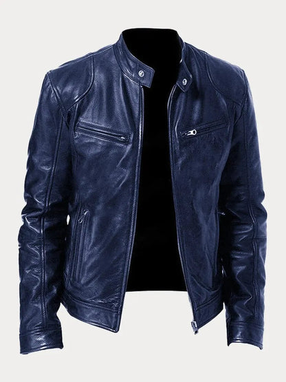 Giacca di pelle casual da uomo
