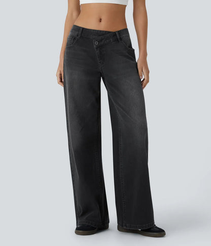 ColaFlex™ Low X - Jean a vita bassa con chiusura a bottone e zip, tasche multiple a gamba larga