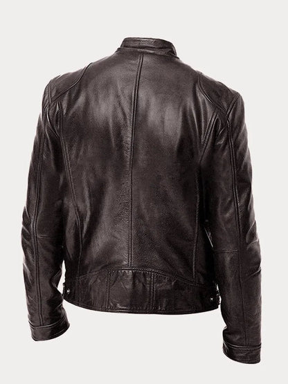 Giacca di pelle casual da uomo